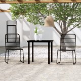 VidaXL Set de mobilier pentru grădină, 3 piese, negru