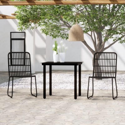 vidaXL Set de mobilier pentru grădină, 3 piese, negru foto