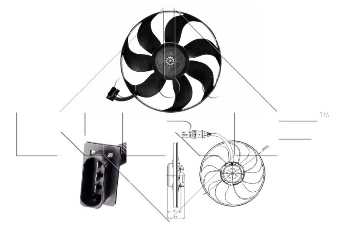 NRF 47393 Ventilator, radiator