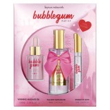Set cadou erotic BIJOUX INDISCRETS Bubblegum Play Kit, cu ulei de masaj și luciu de buze pentru sex oral