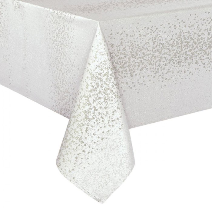 Față de masă Poliester, Textură Satinată, Culoare Bej Argintie, Dimensiuni 240x140cm