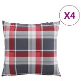 Cumpara ieftin Perne canapea 4 buc. model carouri rosii 40x40 cm, material textil