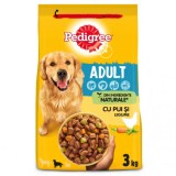 Pedigree adult, hrana uscata pentru caini, pui si legume, 3 kg