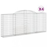 Cumpara ieftin Cosuri gabion arcuite 4 buc, 300x30x120/140 cm, fier galvanizat