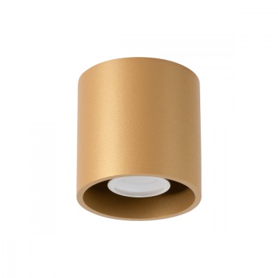 Plafonieră Orbis Din Oțel Aurit, 1 Bec Cilindric Minimalist De Interior. foto