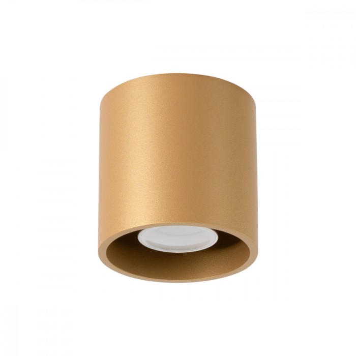 Plafonieră Orbis Din Oțel Aurit, 1 Bec Cilindric Minimalist De Interior.