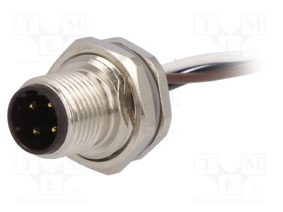 Conector TE Connectivity M12 4 pini tată drept IP67 250V 4A cablu 0.2m foto