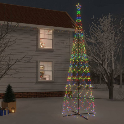 vidaXL Brad de Crăciun conic, 3000 LED-uri, multicolor, 230x800 cm foto