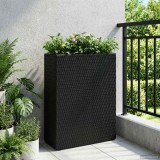 vidaXL Ghiveci &icirc;nalt Negru 55 x 22 x 70 cm poliratan 42026873
