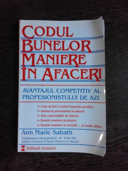 CODUL BUNELOR MANIERE IN AFACERI