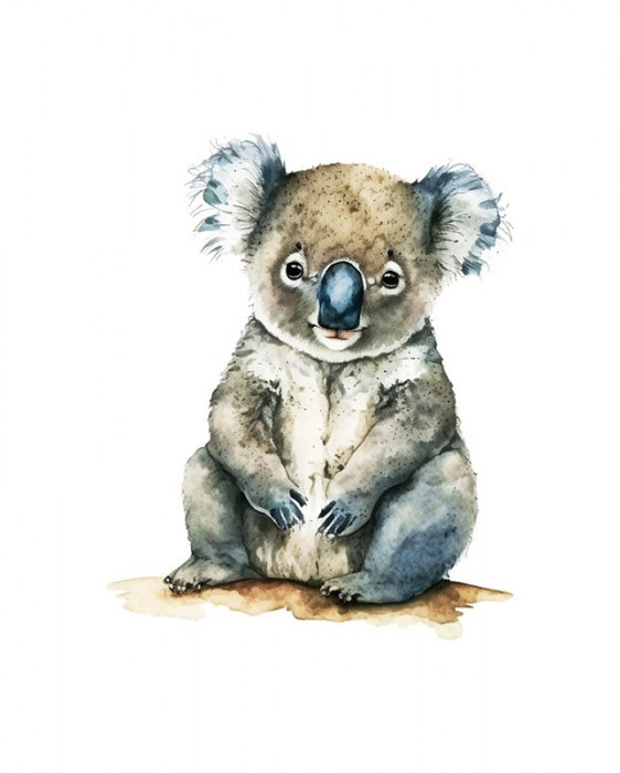 Sticker decorativ Koala, Gri, 68 cm, 3828ST