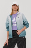 Adidas Originals Geacă GN2813 femei, culoarea verde, de tranzitie
