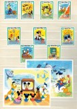 Bhutan 1984 - Disney, desene animate, comunicații, serie si colite neuzate