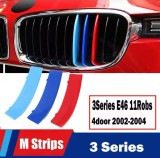 Set Ornamente Grila Fata BMW Seria 3 E46 2002-2004, 11 lamele, Plastic
