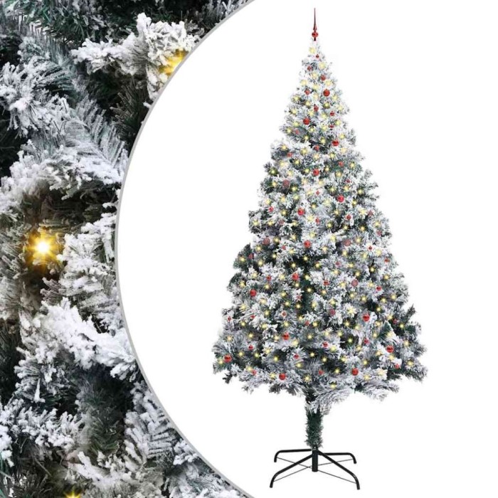 vidaXL Bradul de Crăciun artificial pre-luminat cu set de mingi Verde 3394829