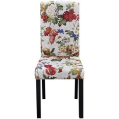 Scaune de bucătărie cu design floral, 2 buc, lemn foto