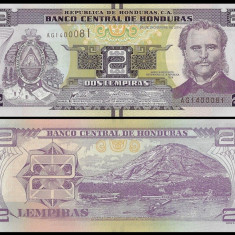 HONDURAS █ bancnota █ 2 Lempiras █ 2016 █ P-97 █ UNC █ necirculata