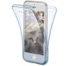 Husa Full TPU 360&deg; (fata + spate) pentru iPhone 6 / 6S, Albastru Transparent