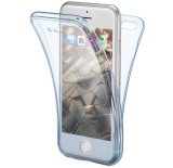 Husa Full TPU 360&deg; (fata + spate) pentru iPhone 6 / 6S, Albastru Transparent