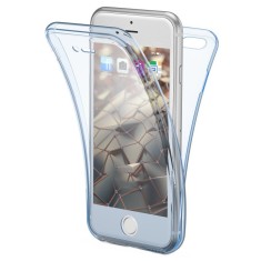 Husa Full TPU 360&deg; (fata + spate) pentru iPhone 6 / 6S, Albastru Transparent