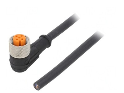 Cablu de conectare M12 5 pini unghi 2m mufă 60VAC 4A IP67 foto