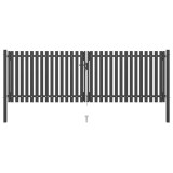 vidaXL Poartă de gard grădină, antracit, 4 x 1,5 m, oțel