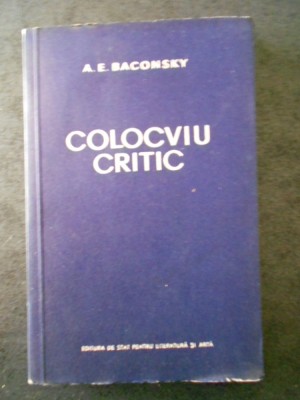 A. E. BACONSKY - COLOCVIU CRITIC foto
