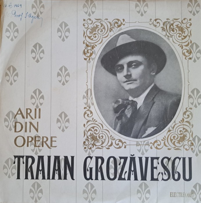 Disc Vinil - Traian Grozăvescu - Arii Din Opere (10&quot;, Comp, Mono, RM)-Electrecord-ECD 1160