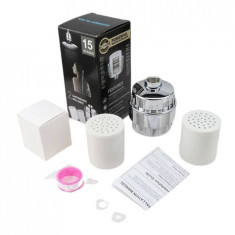 Set Filtru de Apa pentru Dus, 15 Stagii, cu 2 Cartuse incluse