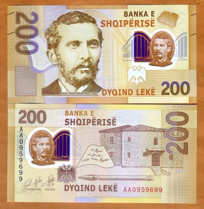 !!! ALBANIA - 200 LEKE 2017 - P 76 - UNC / POLIMER