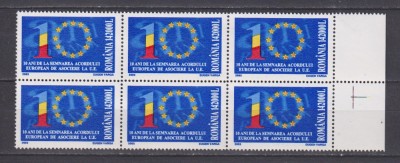 10 ANI DE LA SEMNAREA ACORDULUI UE 2003 LP. 1603 MNH foto