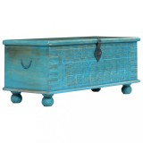 VidaXL Cufăr de depozitare, lemn masiv de mango, albastru 100x40x41 cm