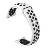 Curea silicon compatibila Garmin Vivoactive 4, telescoape Quick Release, 22mm, Alb/Negru, Very Dream