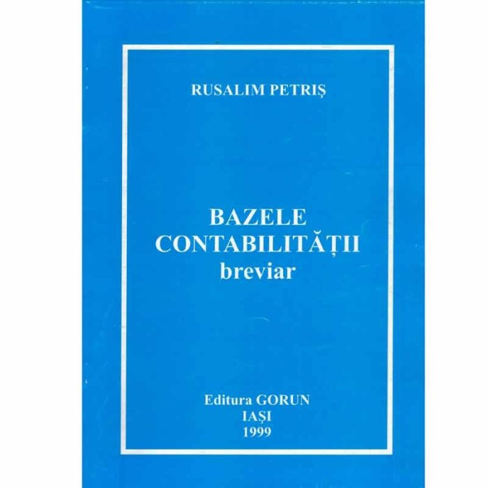 Rusalim Petris - Bazele contabilitatii - breviar - 133609