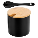 Bol pentru zahar din ceramica si bambus negru - 250ml Handy KitchenServ