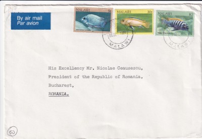 FILATELIE TEMATICA - PLIC MALAWI TEMATICA PESTI AIRMAIL foto