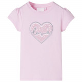 Tricou pentru copii, roz deschis, 92 GartenMobel Dekor, vidaXL
