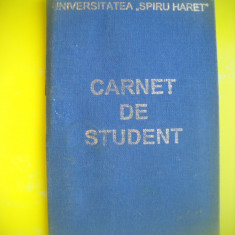 HOPCT CARNET DE STUDENT -UNIVERSITATEA SPIRU HARET CONSTANTA 1997 - ROMANIA
