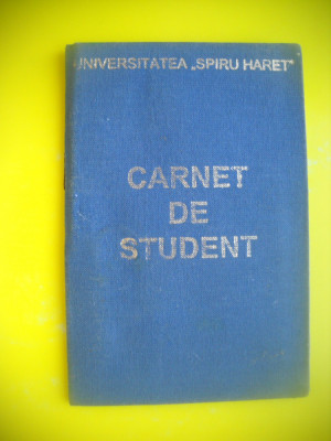 HOPCT CARNET DE STUDENT -UNIVERSITATEA SPIRU HARET CONSTANTA 1997 - ROMANIA foto