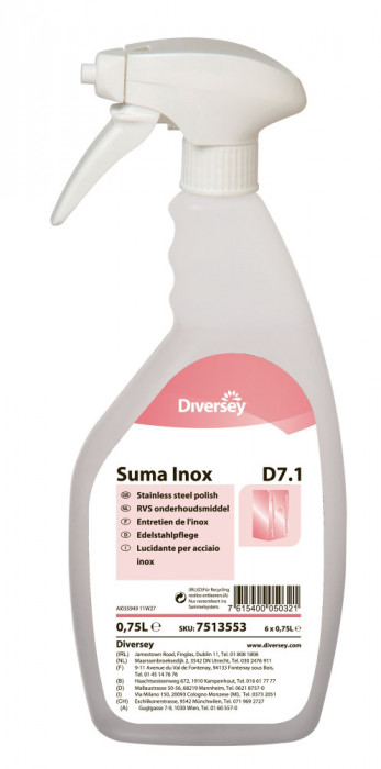 Detergent Suprafete Inox Diversey Suma Inox D7, 750ml