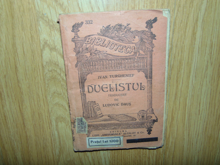 DUELISTUL -IVAN TURGHENIEF -BIBLIOTECA PTR TOTI NR:332