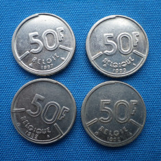 LOT 5 / 4 MONEDE 50 FRANCI (1982,1992,1993,1997)