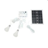 Sistem pentru iluminat cu 2 becuri, panou solar 5V/5,5W si 1xUSB incarcare