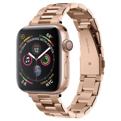 Curea pentru Apple Watch 1/2/3/4/5/6/7/8/9/SE/SE 2 (38/40/41mm) - Spigen Modern Fit - Rose Gold foto