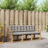 vidaXL Set de canapele de exterior cu pernă 3 pcs Alb și gri deschis 3389173