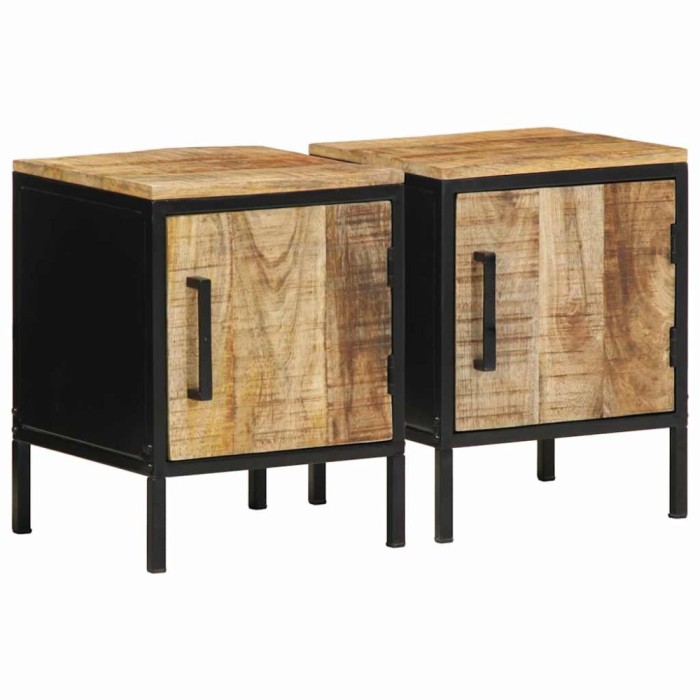 Dulap de noapte 2 pcs Maro și negru 30 x 30 x 40 cm