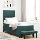 Cumpara ieftin Pat cu arcuri cu saltea Verde &icirc;nchis 80 x 200 cm Catifea