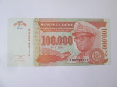 Zair(1971-1997) 100.000 Zaires 1996 UNC Mobutu Sese Seko foto