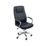 Scaun directorial OFF 324, piele ecologica, baza cromata, mecanism de balans, suport lombar, 100 kg