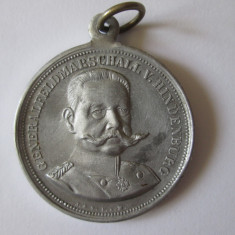 Medalie aluminiu Germania Mareșalul Von Hindenburg-Wetzlar 1924,diam.=33 mm